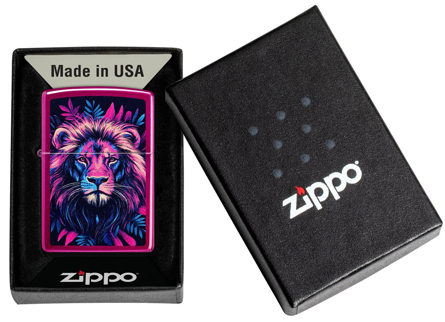 Motif lion multicolore