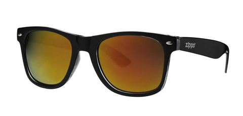 Vue de face 3/4 lunettes de soleil Zippo rectangulaires orange
