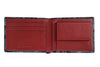 Portefeuille horizontal motif camouflage gris marque Zippo, ouvert avec intérieur rouge
