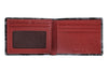 Portefeuille Zippo cuir motif camouflage gris avec logo Zippo, ouvert avec doublure rouge