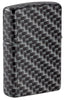 Vue de côté briquet Zippo blanc mat avec 540° Color Image et motif à carreaux rectangulaires
