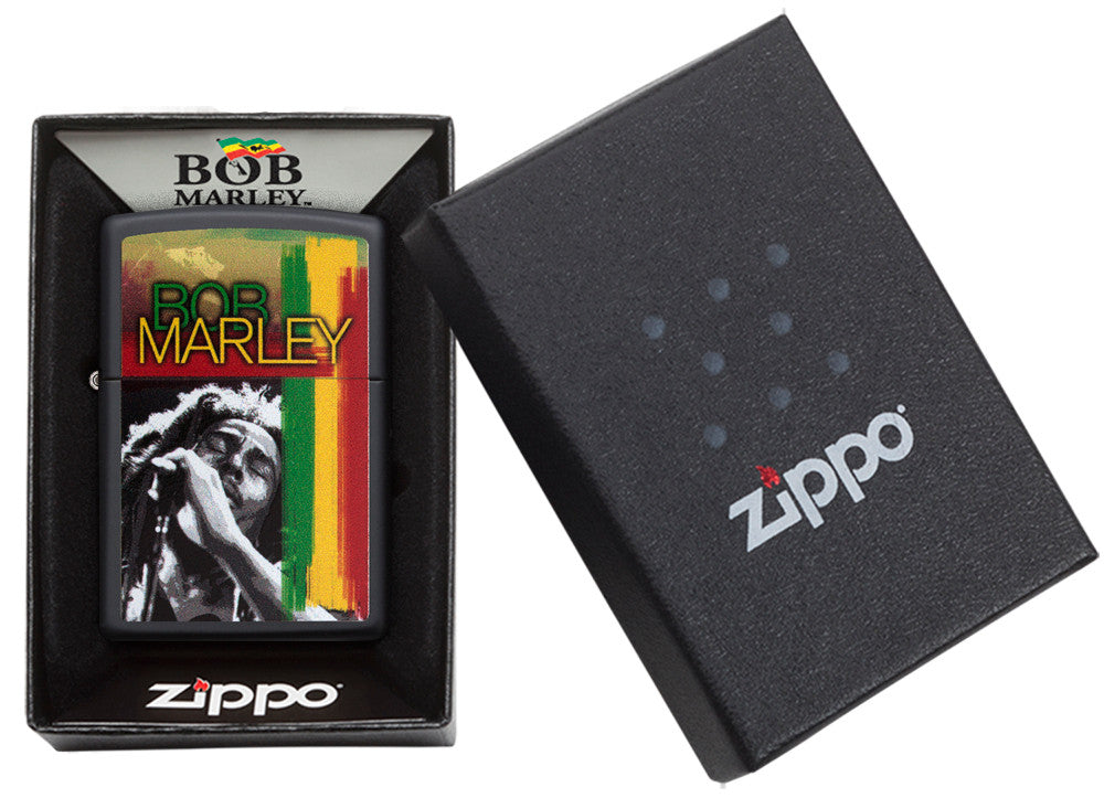 Briquet tempête Zippo Bob Marley dans sa boîte cadeau