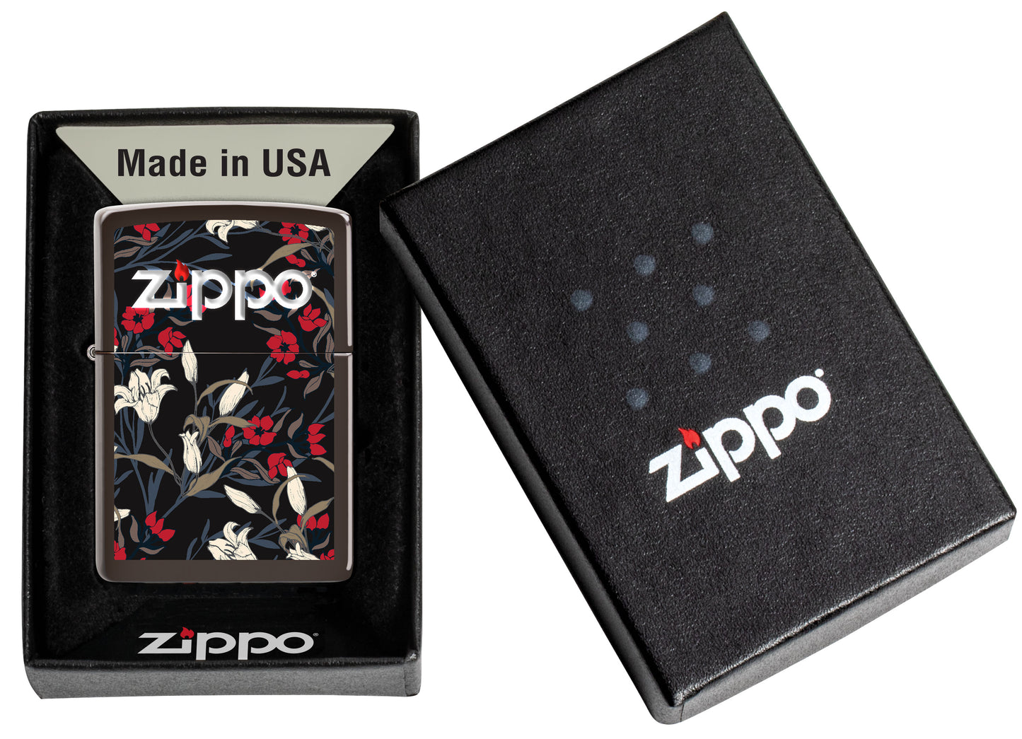 Briquet tempête Zippo Floral Design dans sa boîte cadeau