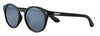 Lunettes de soleil Zippo Vue de face ¾ Angle avec verres ronds et branches de lunettes larges en noir avec logo Zippo blanc