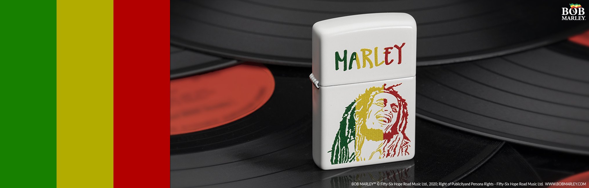 Briquet blanc avec motif Bob Marley