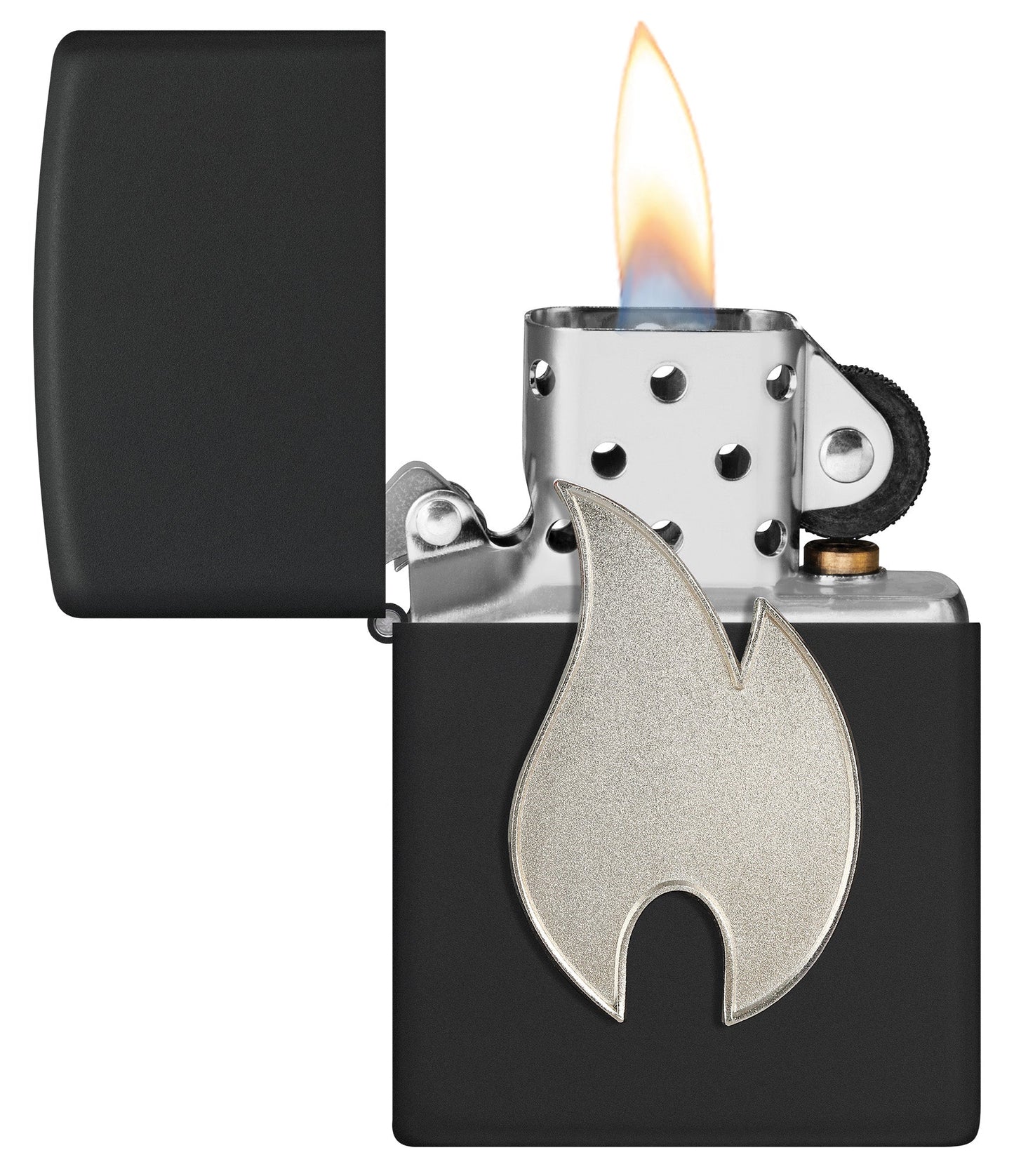 Emblème de flamme argent