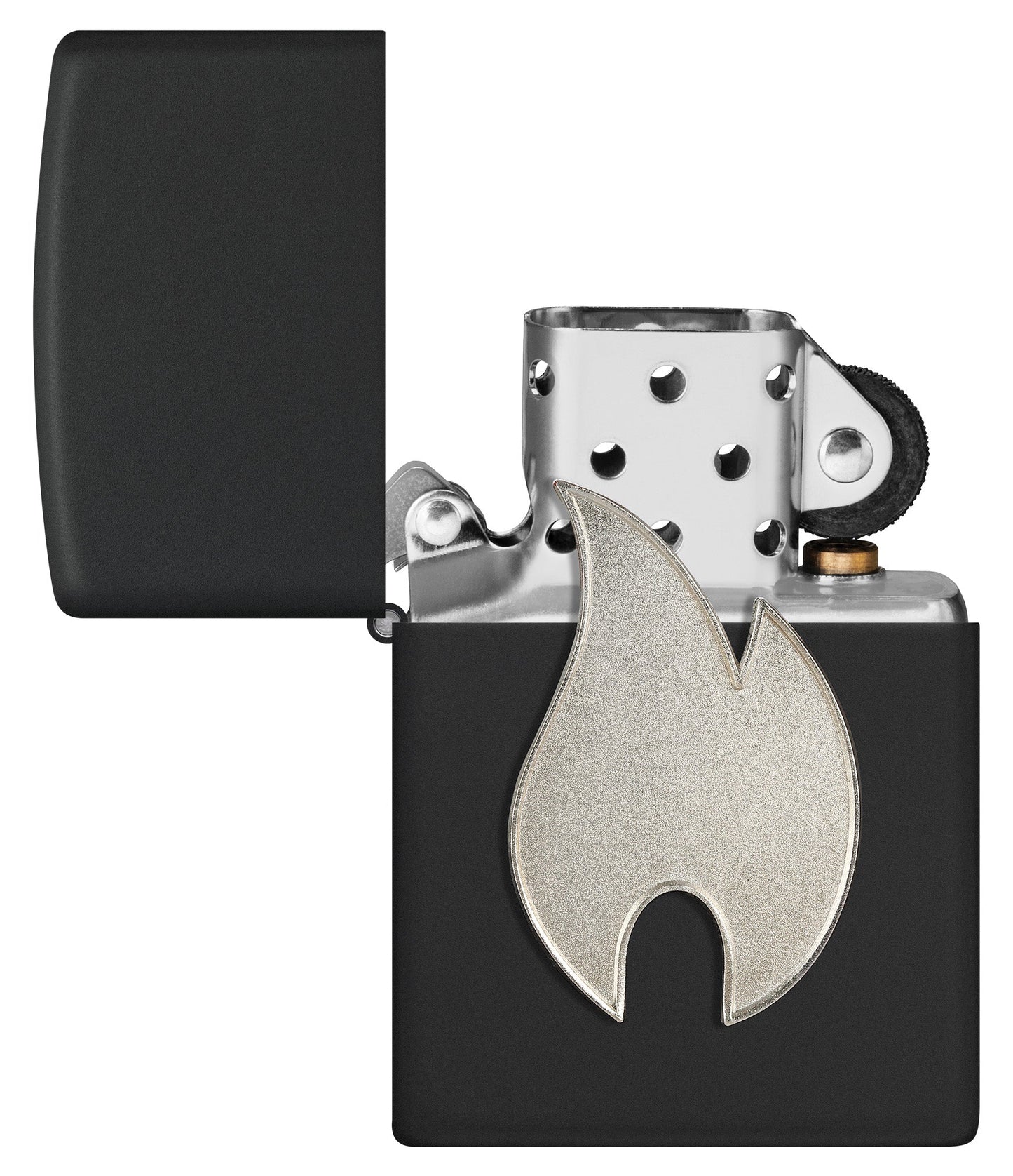 Emblème de flamme argent