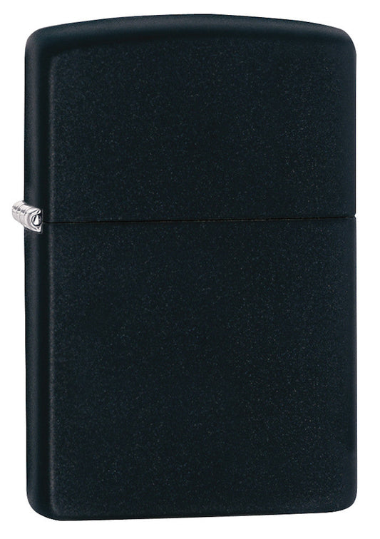 Frontansicht 3/4 Winkel Zippo Feuerzeug Media Chrome Black Matte
