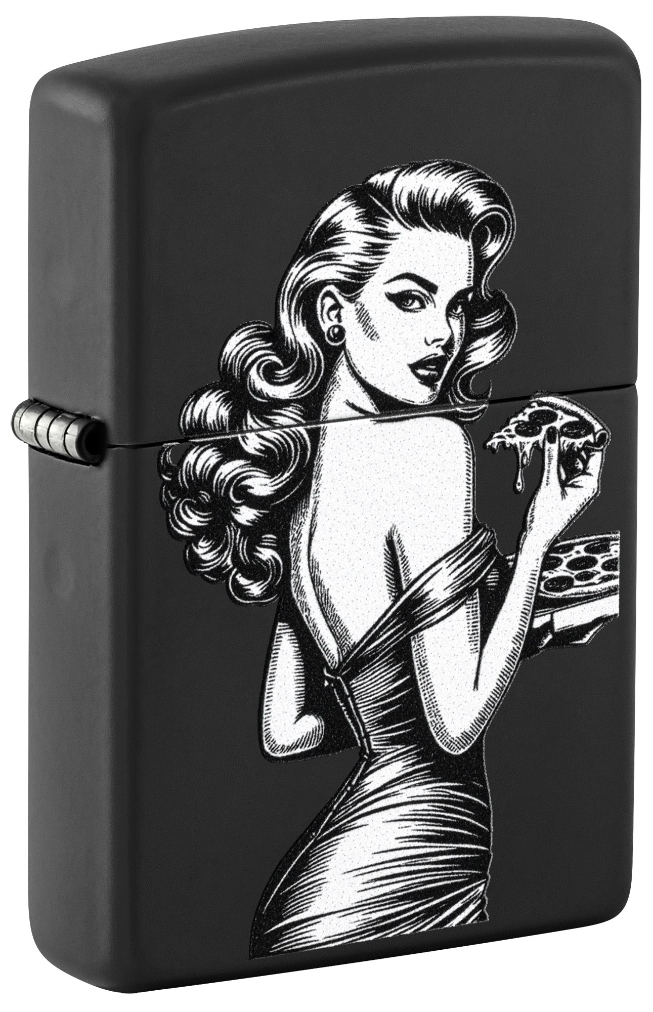 Modèle Pin-up à la pizza