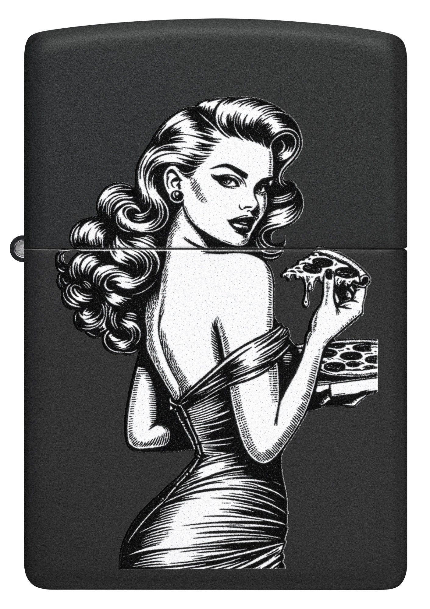 Modèle Pin-up à la pizza