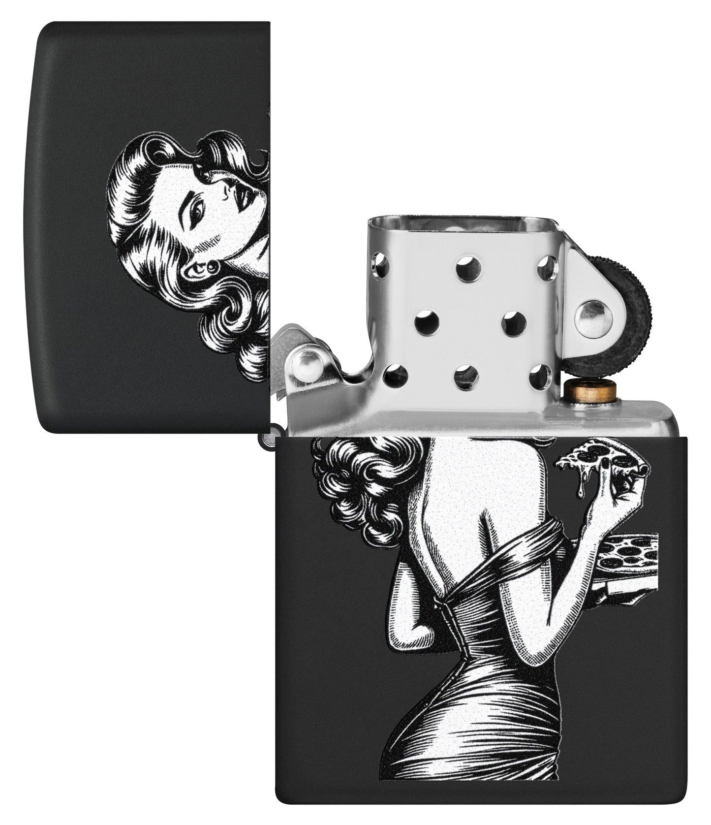 Modèle Pin-up à la pizza