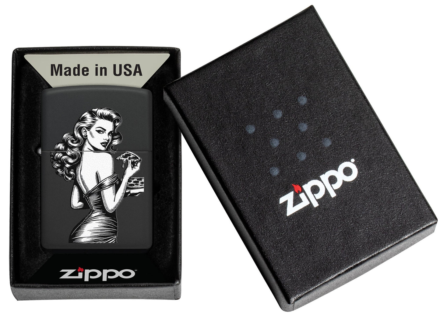 Modèle Pin-up à la pizza