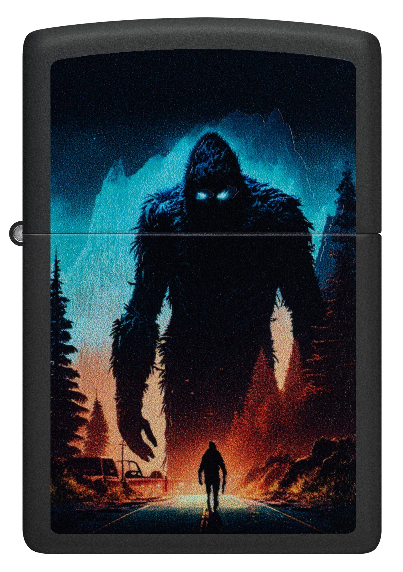 Modèle Sasquatch sous une lumière noire