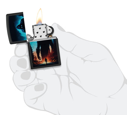 Modèle Sasquatch sous une lumière noire