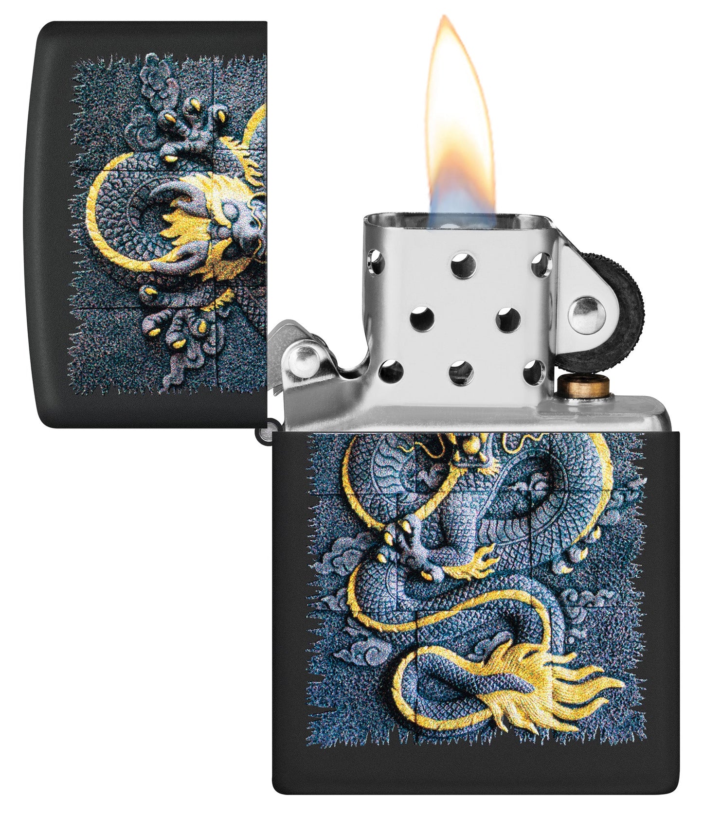Motif dragon de pierre