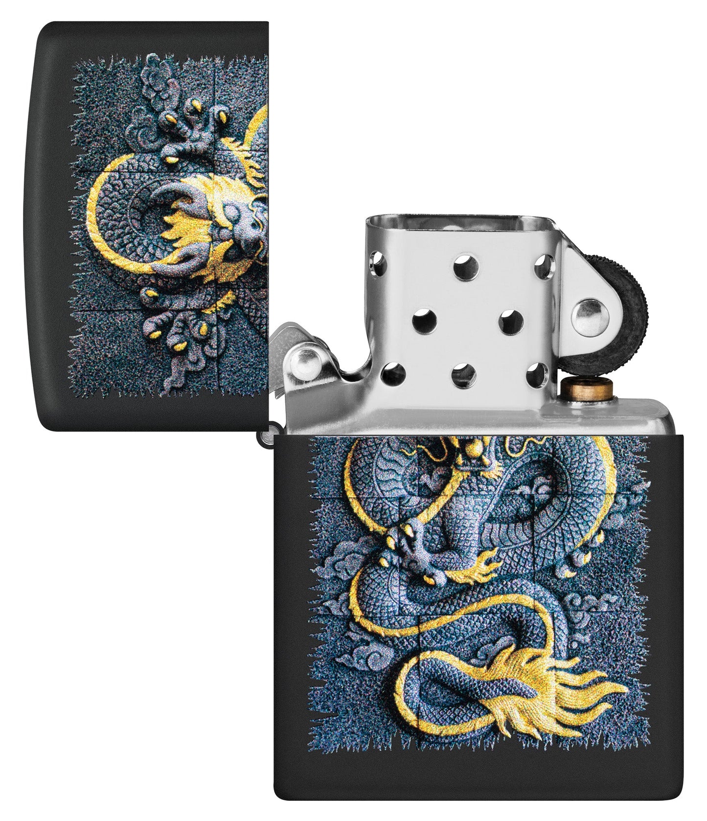 Motif dragon de pierre