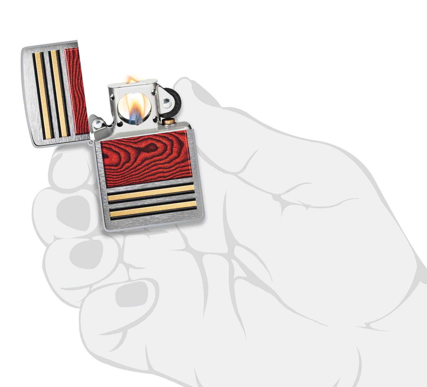 Briquet à pipe, motif imitation bois