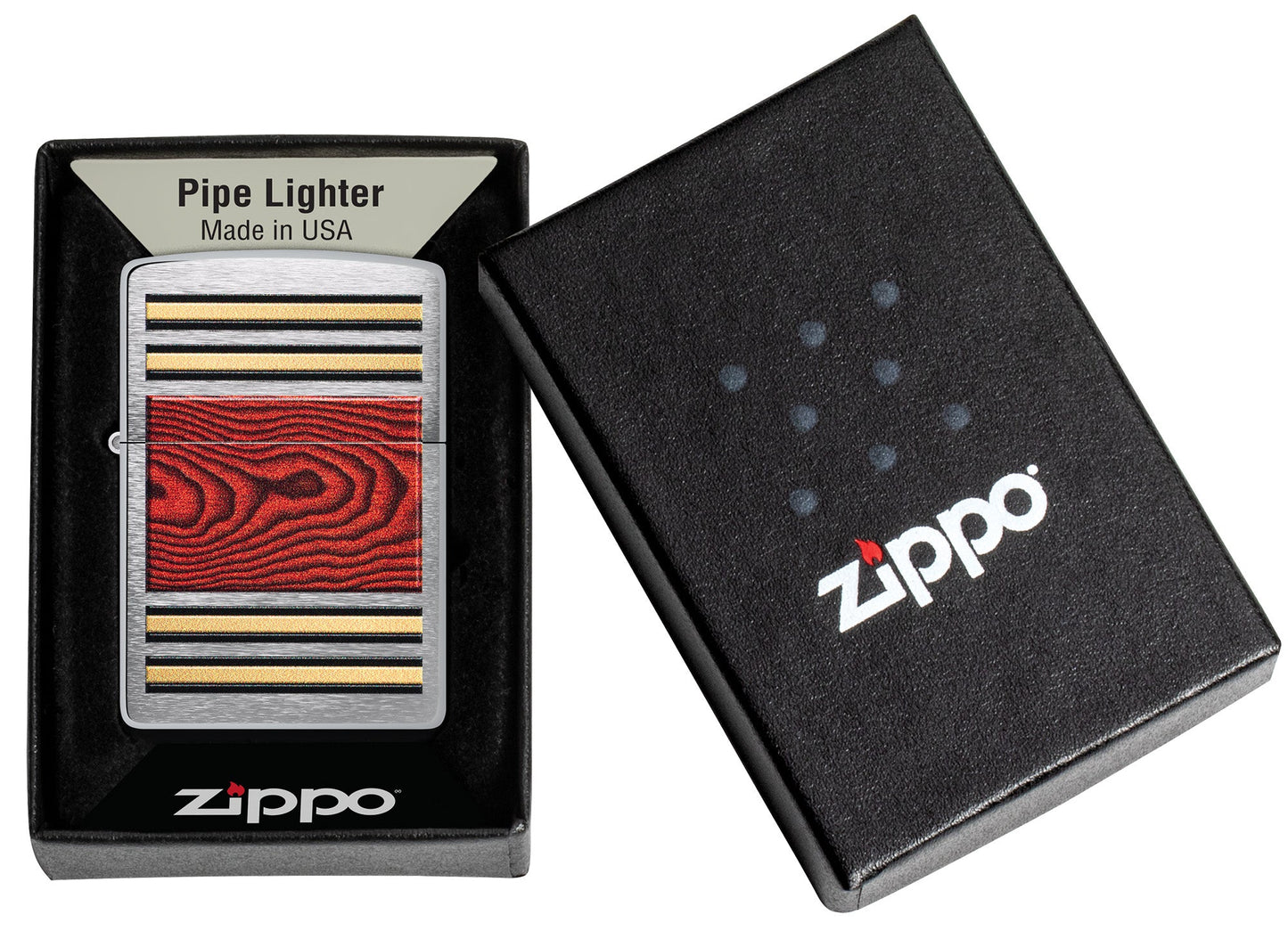 Briquet à pipe, motif imitation bois
