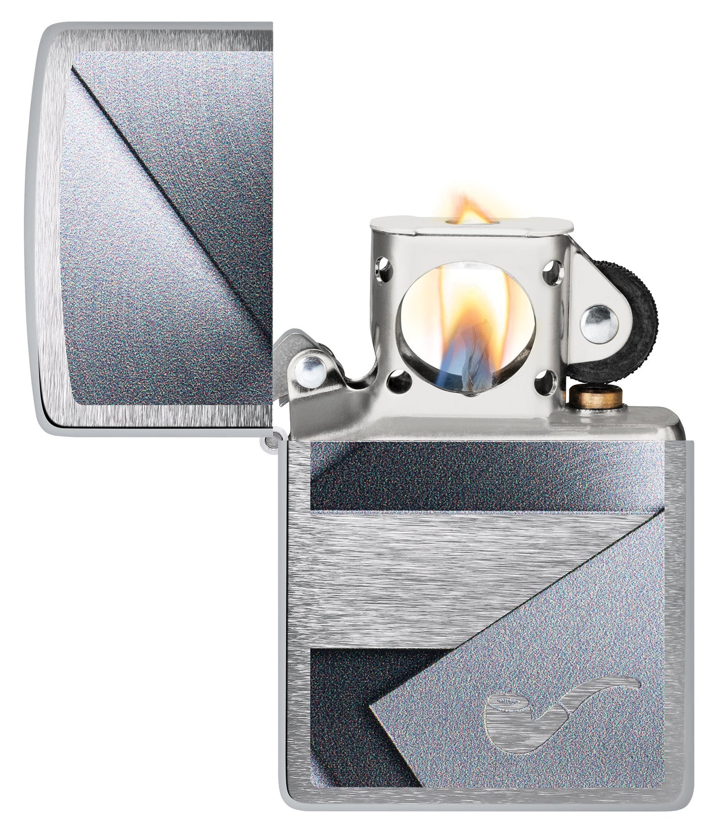 Briquet à pipe, motif métallique