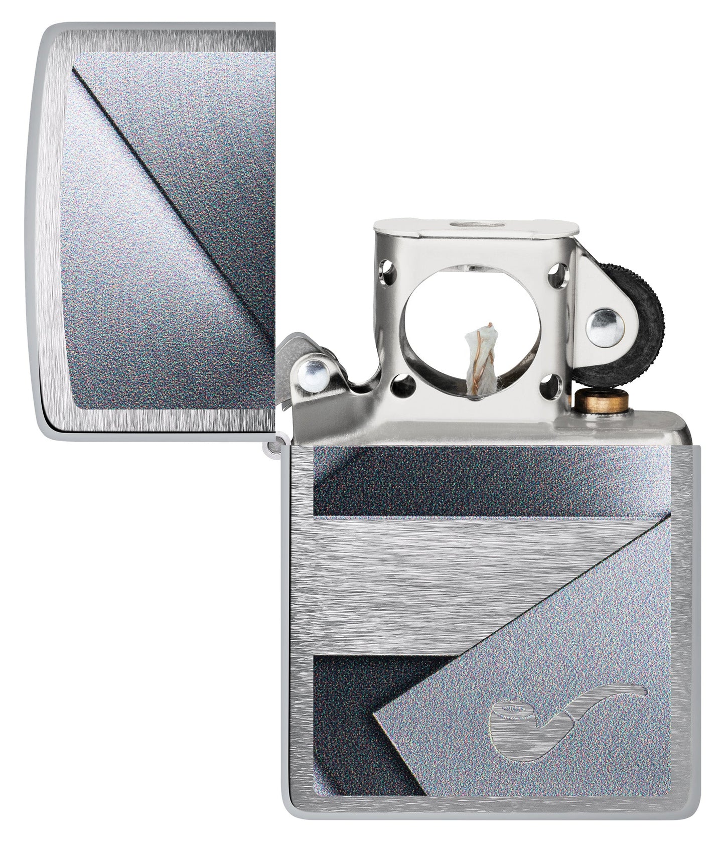 Briquet à pipe, motif métallique
