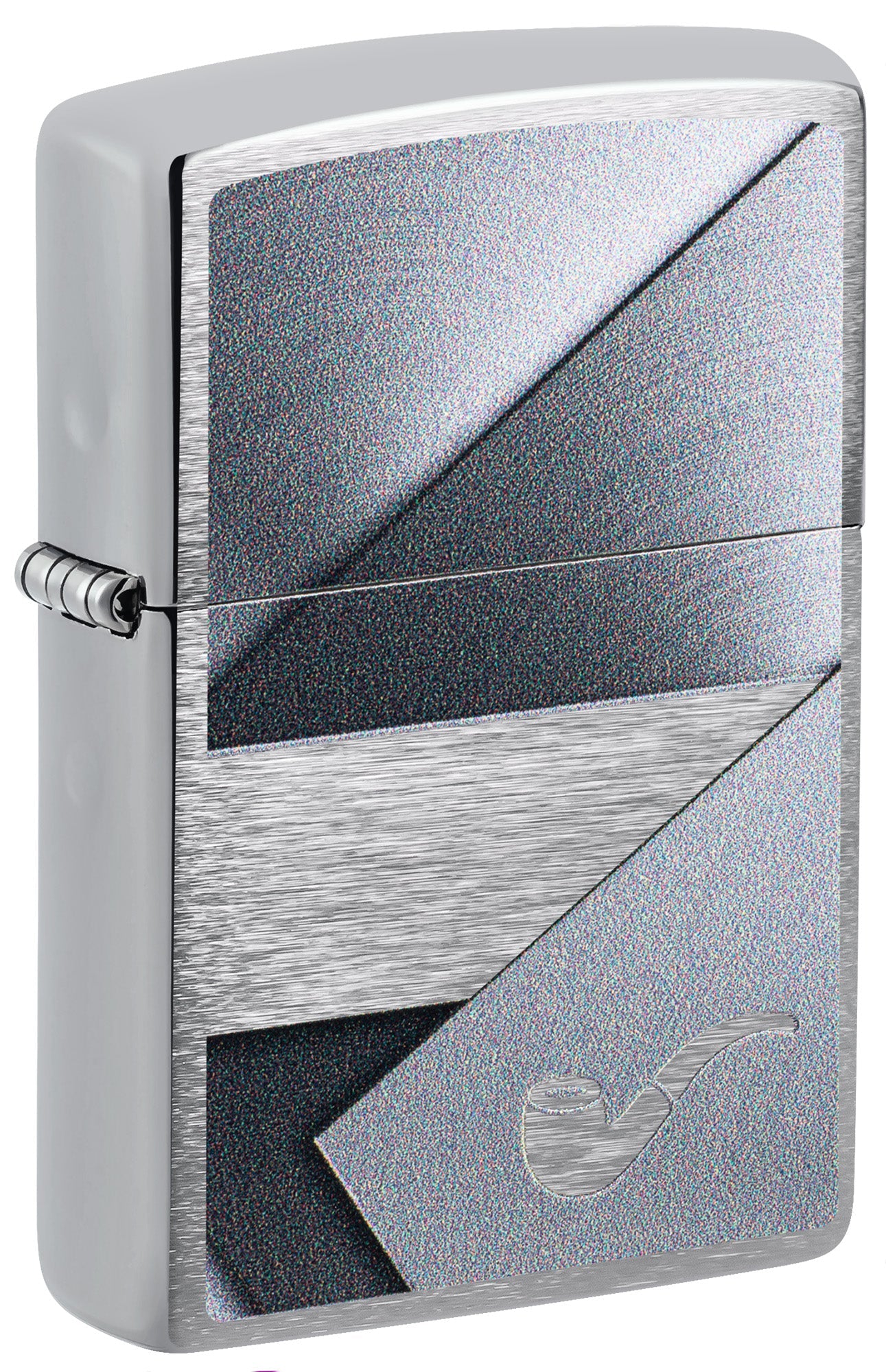 Briquet à pipe, motif métallique