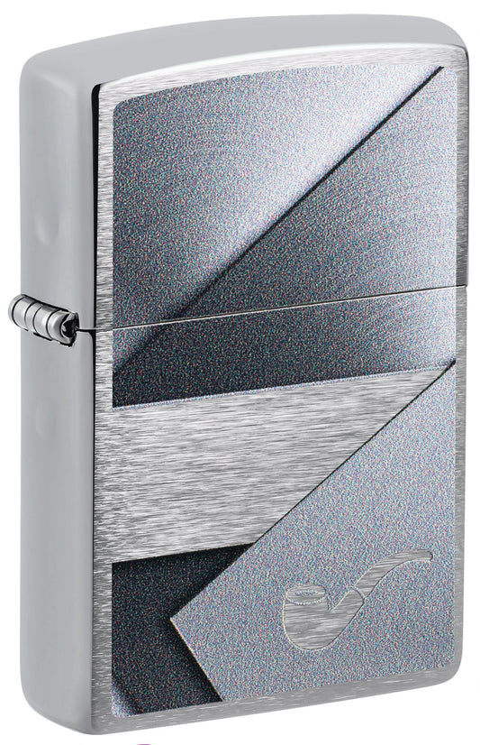 Briquet à pipe, motif métallique