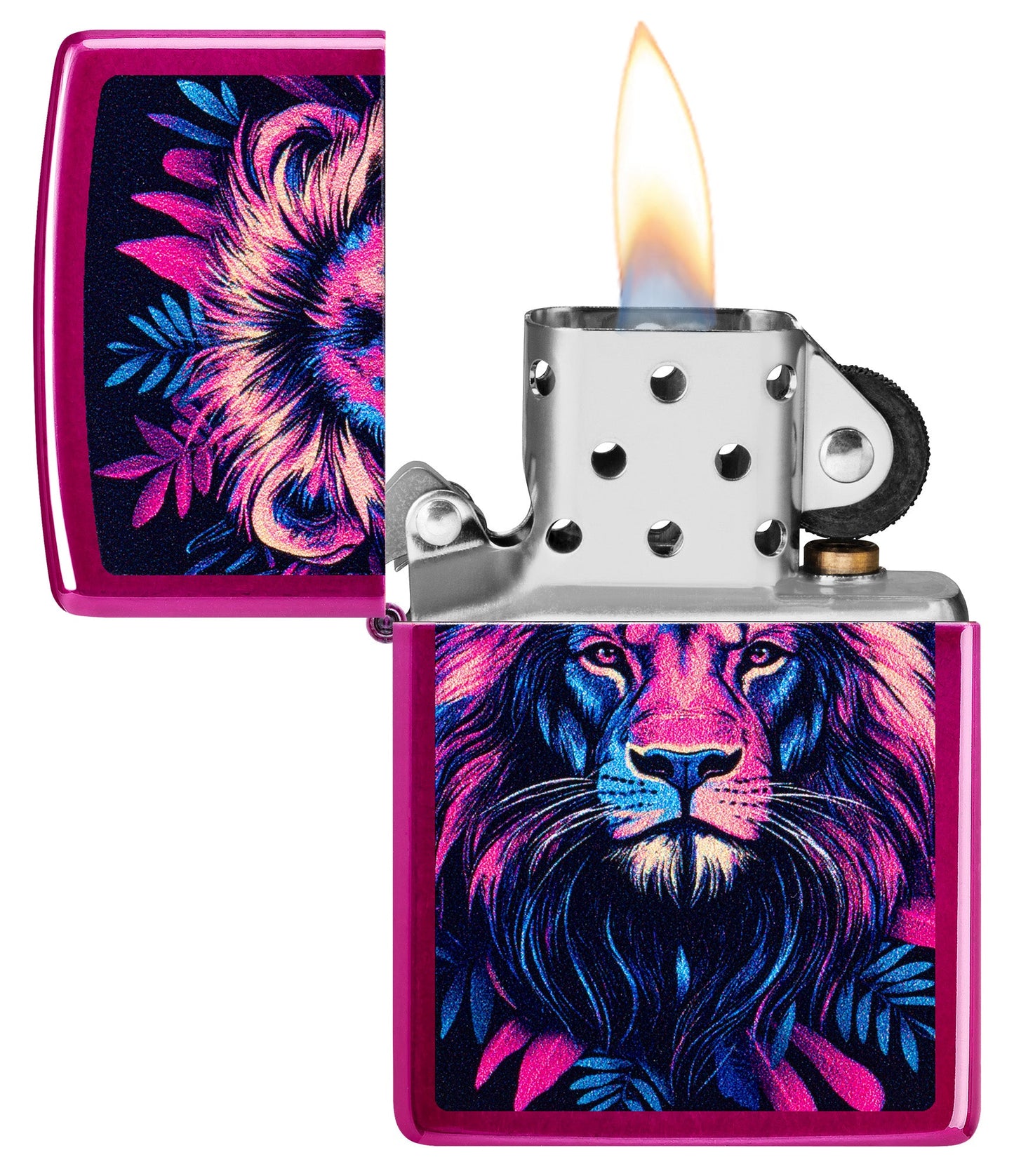 Motif lion multicolore