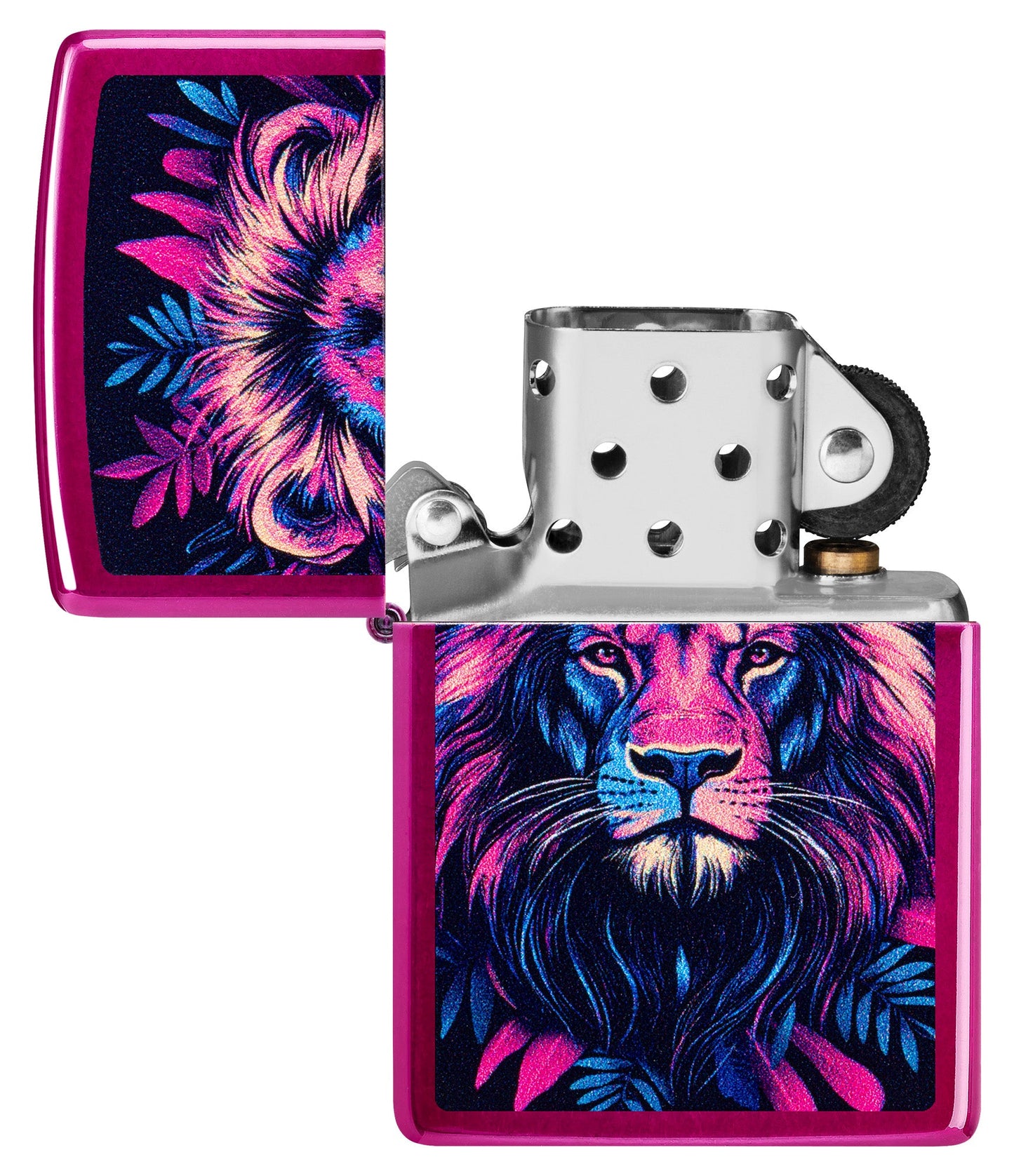 Motif lion multicolore