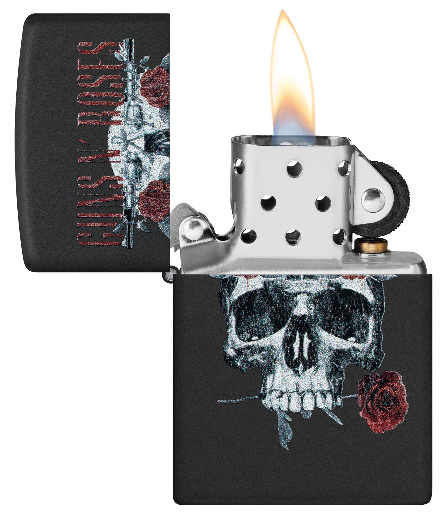 Motif Guns N’ Roses, crâne fleuri
