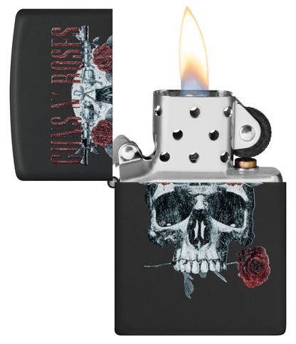 Motif Guns N’ Roses, crâne fleuri