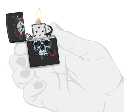 Motif Guns N’ Roses, crâne fleuri