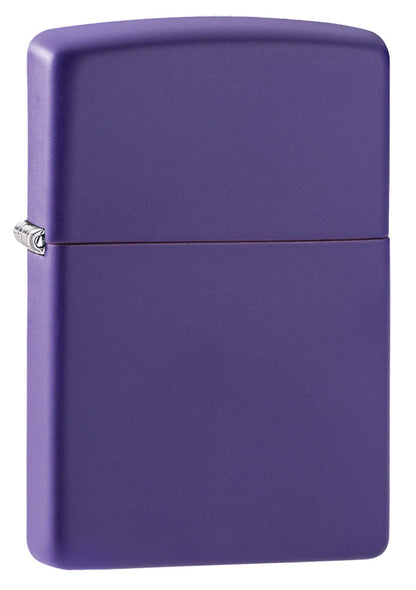 Frontansicht 3/4 Winkel Zippo Feuerzeug Basismodell violett matt