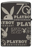 Vue de face du briquet tempête Zippo Playboy 70th Anniversary Design