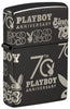 Vue de ¾ du briquet tempête Zippo Playboy 70th Anniversary Design