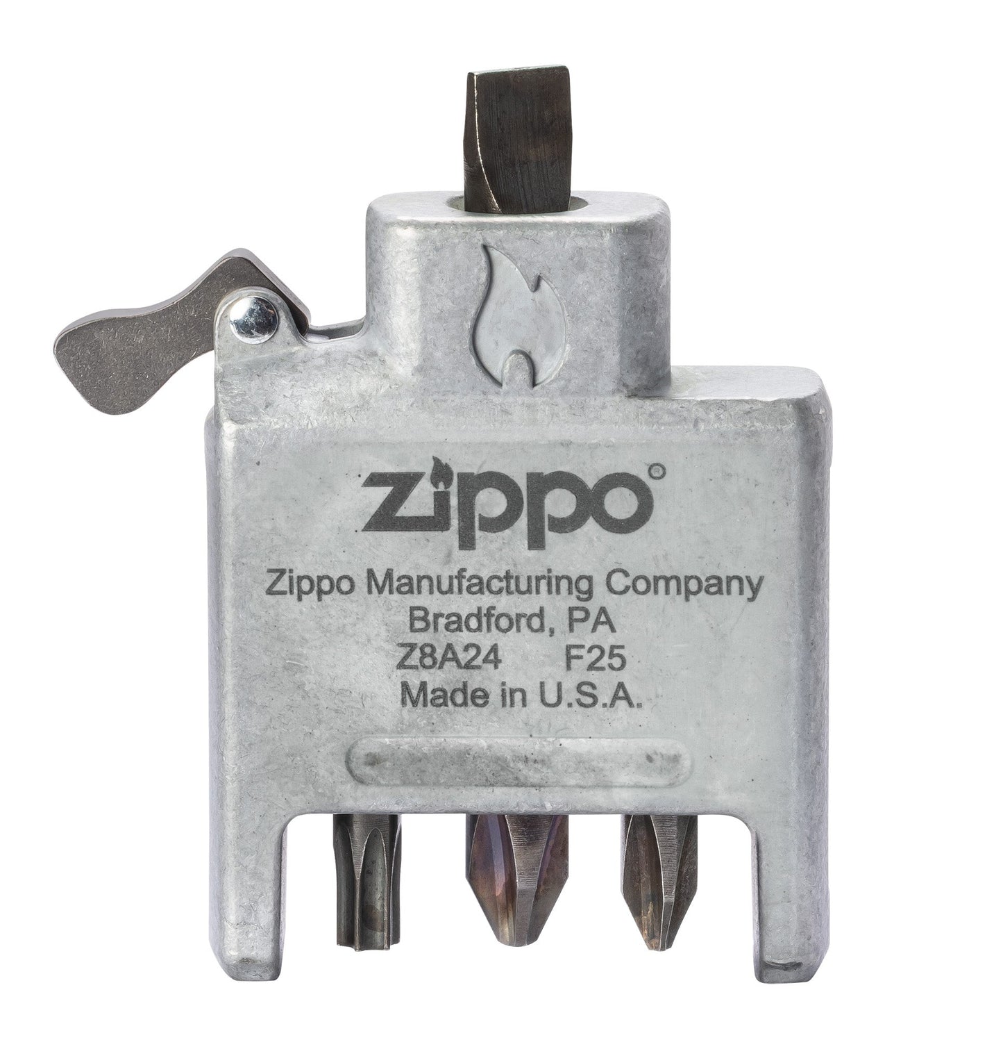 Tournevis Bit Safe avec boitier en chrome brossé