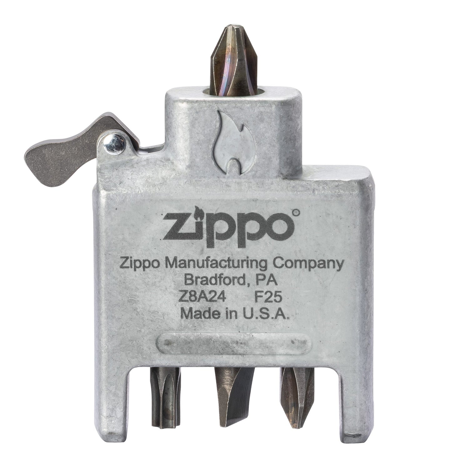 Tournevis Bit Safe avec boitier en chrome brossé