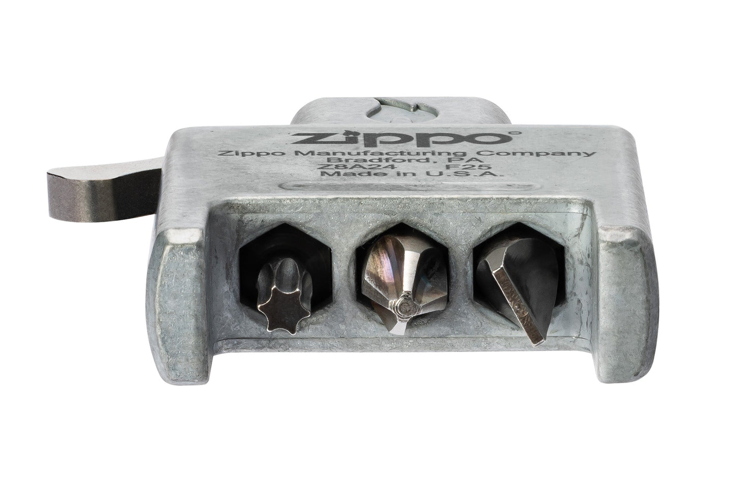 Tournevis Bit Safe avec boitier en chrome brossé