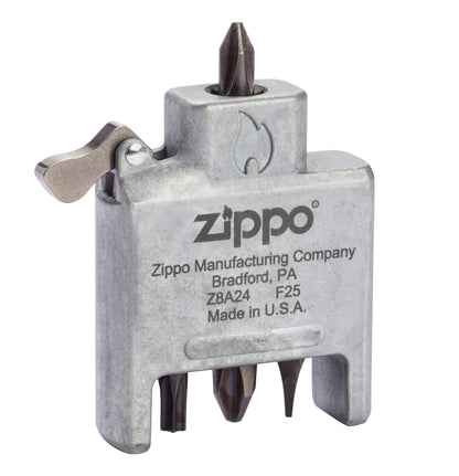 Tournevis Bit Safe avec boitier en chrome brossé