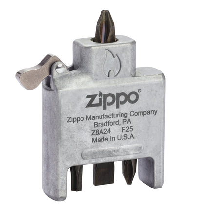 Tournevis Bit Safe avec boitier en chrome brossé