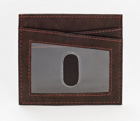 Vue de dos porte-cartes de crédit avec compartiMen,t pour carte d'identité