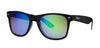 Vue de face 3/4 lunettes de soleil Zippo rectangulaires vertes