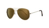 Vue de 3/4 lunettes de soleil style Pilote Zippo Or