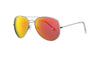 Vue de 3/4 lunettes de soleil style Pilote Zippo Orange