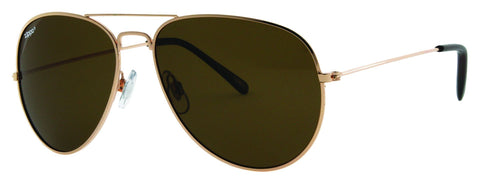 Vue de face 3/4 lunettes de soleil aviateur Zippo avec monture dorée