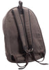 Vue de dos sac à dos Zippo marron mélange cuir et lin avec bretelles