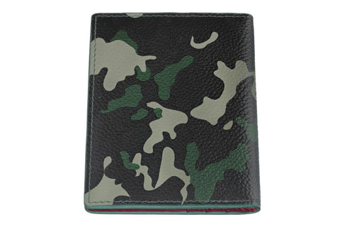 Vue de dos portefeuille pour cartes avec motif camouflage vert