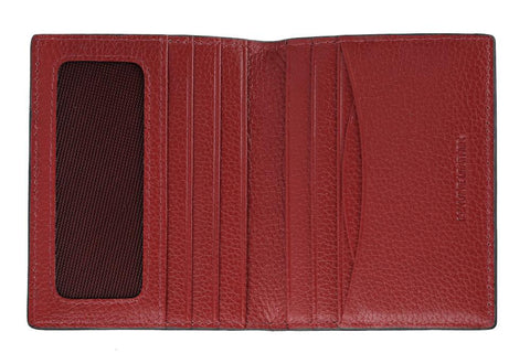 Portefeuille carte de crédit motif camouflage ouvert avec doublure rouge