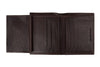 Portefeuille Zippo en cuir marron fermé avec logo Zippo double ouvert