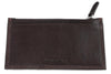 Vue de dos porte-cartes marron avec poche zippée marque Zippo