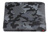 Vue de dos portefeuille Zippo cuir motif camouflage gris avec logo Zippo